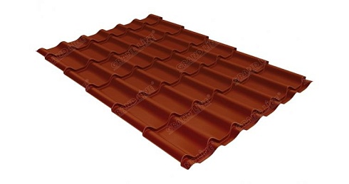 Металлочерепица Grand Line Classic 0,5 мм Satin Matt RAL 8004 терракота