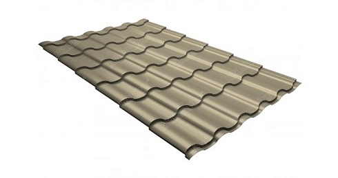 Металлочерепица Grand Line Kredo 0,5 мм Velur20 RAL 1015 светлая слоновая кость