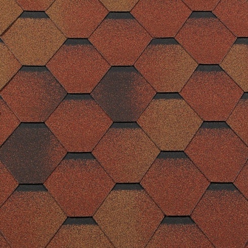 Гибкая черепица RoofShield Classic Standart красно-коричневая