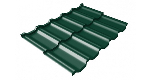 Металлочерепица модульная Grand Line Kvinta Uno c 3D резом 0,5 Satin RAL 6005 зеленый мох