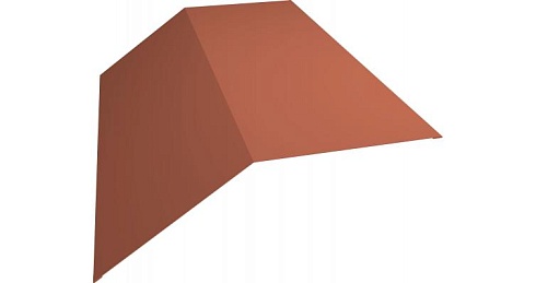 Планка конька плоского 190x190 0,5 Quarzit с пленкой Cuprum Steel
