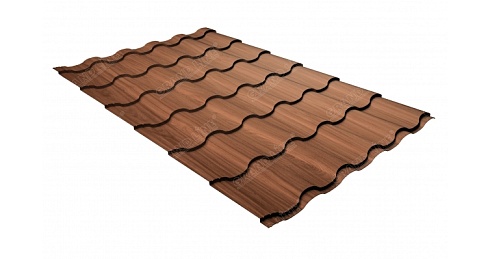 Металлочерепица Grand Line Kredo 0,45 мм Print Twincolor Honey Wood