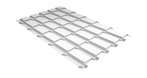 Металлочерепица Grand Line Quadro Profi 0,5 мм Satin RAL 9003 сигнальный белый