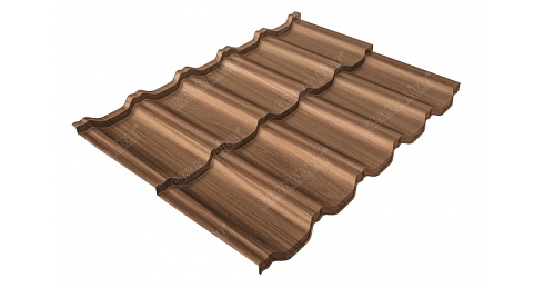 Металлочерепица модульная Grand Line Kvinta Uno c 3D резом 0,45 Print Twincolor Honey Wood