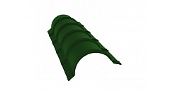 Планка малого конька полукруглого 0,45 PE с пленкой RAL 6002 лиственно-зеленый