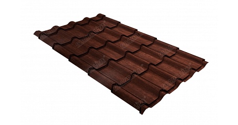 Металлочерепица Grand Line Kamea 0,45 мм Print Twincolor Cherry Wood Eco