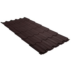 Металлочерепица Grand Line Classic Velur 0,5 мм RAL 8017 шоколад