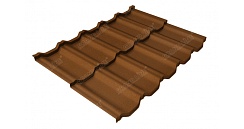 Металлочерепица модульная Grand Line Kvinta Uno c 3D резом 0,5 Quarzit Cuprum Steel