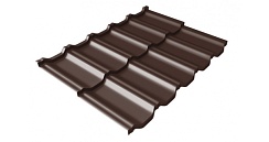 Металлочерепица модульная Grand Line Kvinta Uno c 3D резом 0,5 GreenСoat Pural Matt RR 887 шоколадно-коричневый (RAL 8017 шоколад)