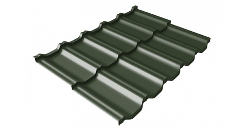 Металлочерепица модульная Grand Line Kvinta Uno c 3D резом 0,5 GreenСoat Pural Matt RR 11 темно-зеленый (RAL 6020 хромовая зелень)