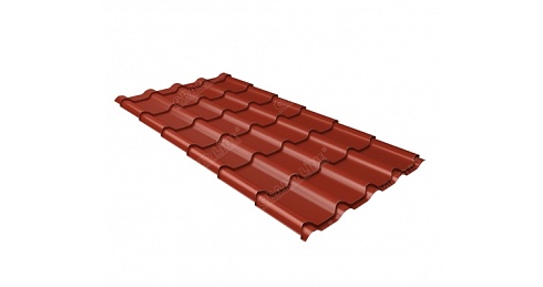 Металлочерепица Grand Line Kamea 0,45 мм PE RAL 3009 оксидно-красный