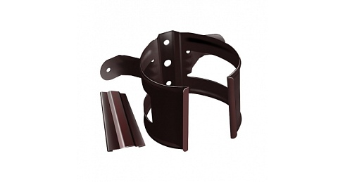 Хомут трубы металлический на дерево Grand Line ПВХ шоколадный RAL 8017