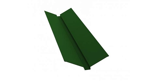 Планка ендовы верхней 115х30х115 0,5 Satin с пленкой RAL 6002 лиственно-зеленый