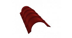 Планка малого конька полукруглого 0,45 PE с пленкой RAL 3011 коричнево-красный