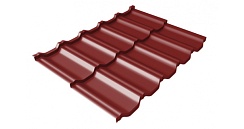 Металлочерепица модульная Grand Line Kvinta Uno c 3D резом 0,5 Satin RAL 3011 коричнево-красный