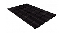 Металлочерепица Grand Line Kredo 0,5 мм Velur20 RAL 8022 черно-коричневый