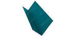 Планка примыкания 150х250 0,5 Satin с пленкой RAL 5021 водная синь