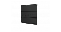 Софит металлический центральная перфорация 0,5 GreenCoat Pural Matt с пленкой RR 23 темно-серый (RAL 7024 мокрый асфальт)