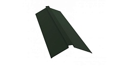 Планка конька плоского 115х30х115 мм Grand Line GreenCoat Pural 0,5 мм RAL 6020 темно-зеленый