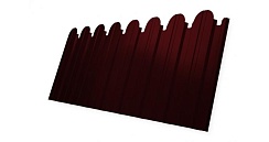 Профнастил фигурный С10 Grand Line Velur 0,5 мм RAL 3005 красное вино