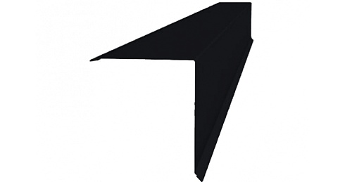 Планка конька односкатной кровли 160x160 0,45 Drap RAL 9005 черный