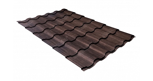 Металлочерепица Grand Line Kredo 0,45 мм Print Twincolor Antique Wood Eco