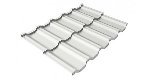 Металлочерепица модульная Grand Line Kvinta Uno c 3D резом 0,5 Satin RAL 9003 сигнальный белый