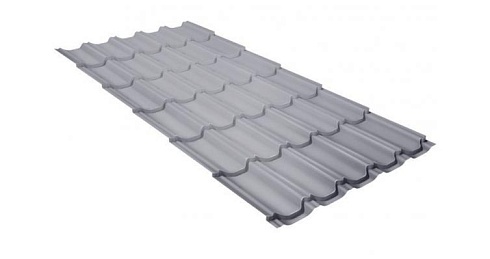 Металлочерепица Grand Line Kvinta Plus 0,5 мм Satin RAL 9006 бело-алюминиевый