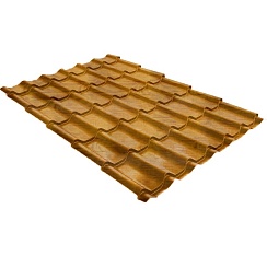 Металлочерепица Grand Line Classic Colority Print 0,45 мм Золотой дуб