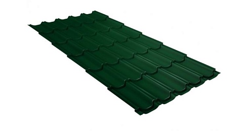 Металлочерепица Grand Line Kvinta Plus 0,45 мм Drap RAL 6005 зеленый мох