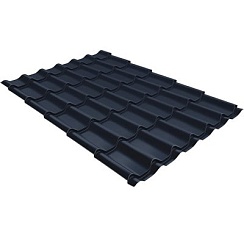 Металлочерепица Grand Line Kvinta Plus Quarzit lite 0,5 мм RAL 7024 мокрый асфальт