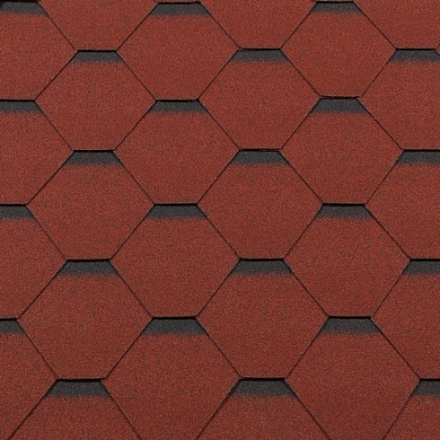 Гибкая черепица RoofShield Premium Standart красная с оттенением