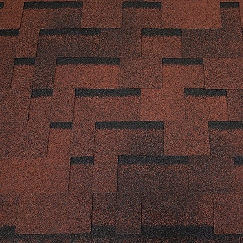 Гибкая черепица RoofShield Family Eco Light Modern красная с оттенением