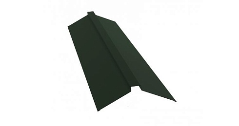 Планка конька плоского 115х30х115 мм Grand Line GreenCoat Pural Mat 0,5 мм RAL 6020 темно-зеленый