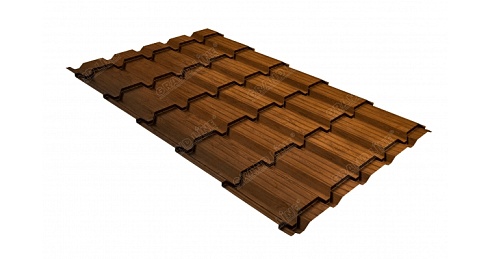 Металлочерепица Grand Line Quadro Profi 0,45 мм Print Twincolor Golden Wood