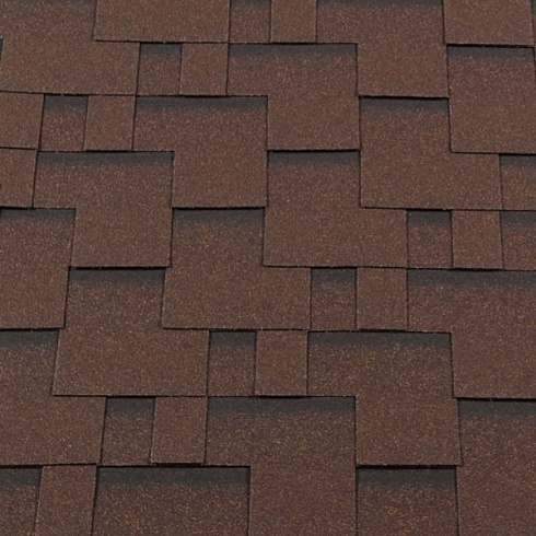 Гибкая черепица RoofShield Classic Modern коричневая с оттенением