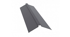 Планка конька плоского 115х30х115 мм Grand Line Satin 0,5 мм RAL 7004 сигнально-серый