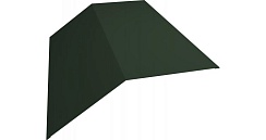 Планка конька плоского 190х190 0,5 Quarzit с пленкой RAL 6020 хромовая зелень