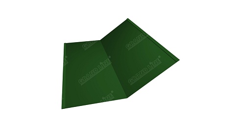 Планка ендовы нижней 300х300 0,5 Satin с пленкой RAL 6002 лиственно-зеленый