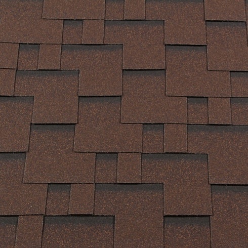 Гибкая черепица RoofShield Premium Modern коричневая с оттенением