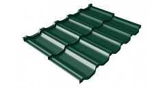 Металлочерепица модульная Grand Line Kvinta Uno c 3D резом 0,45 Drap RAL 6005 зеленый мох