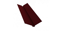 Планка ендовы верхней 115х30х115 0,5 Satin с пленкой RAL 3005 красное вино