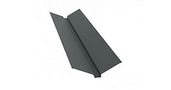 Планка ендовы верхней 115х30х115 0,5 Satin с пленкой RAL 7005 мышино-серый