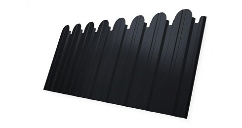 Профнастил фигурный С10 Grand Line Quarzit 0,5 мм RAL 7024 мокрый асфальт
