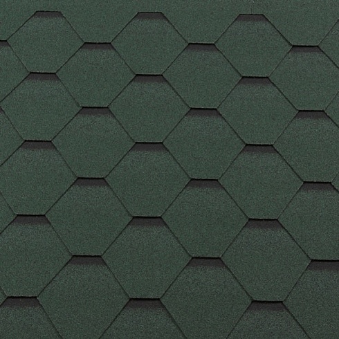 Гибкая черепица RoofShield Classic Standart зеленая с оттенением