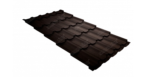 Металлочерепица Grand Line Kvinta Plus 0,45 мм Print Twincolor Coffee Wood