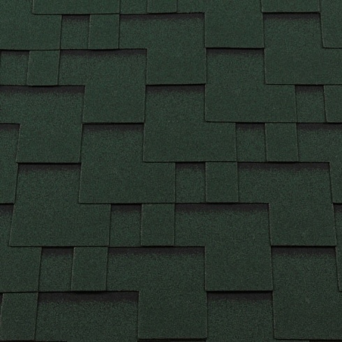 Гибкая черепица RoofShield Classic Modern зеленая с оттенением