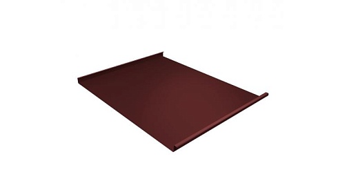 Фальц двойной стоячий 0,5 GreenCoat Pural с пленкой на замках RR 29 красный