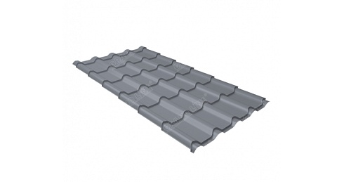 Металлочерепица Grand Line Kamea 0,5 мм Satin RAL 9006 бело-алюминиевый