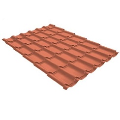 Металлочерепица Grand Line Kvinta Plus Quarzit 0,5 мм Cuprum Steel медь